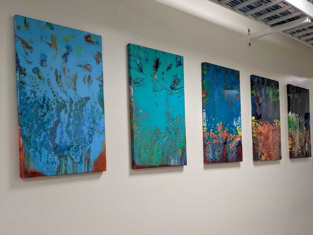 Art in the hallway by local Santa Barbara artist
