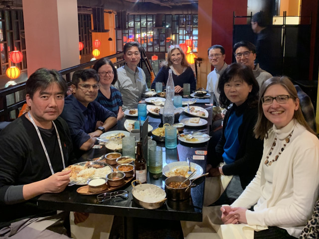 Montell lab Alumni Dinner at TAGC24 (Yu-Chiuan Chang, Abhinava Mishra, Jocelyn McDonald, Wan Hee Yoon, Denise, Guangxia Miao, Ji-Hoon Kim, Anna Jang, Michelle Starz-Gaian)