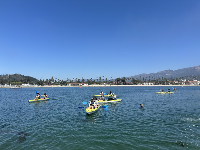 The lab goes kayaking